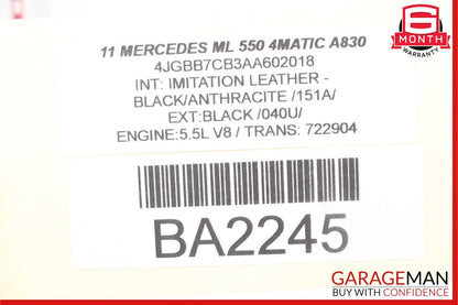 06-12 Mercedes W164 ML550 Front Left Side Seat Belt Seatbelt Retractor Black OEM