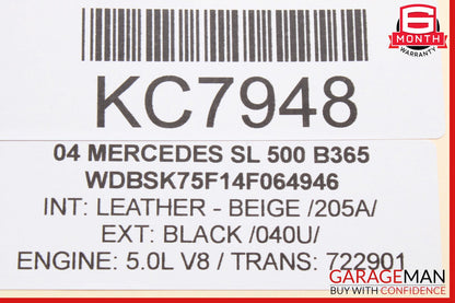 Mercedes R230 SL500 CL55 AMG Seat Belt Seatbelt Tension Sensor 2158600505 OEM