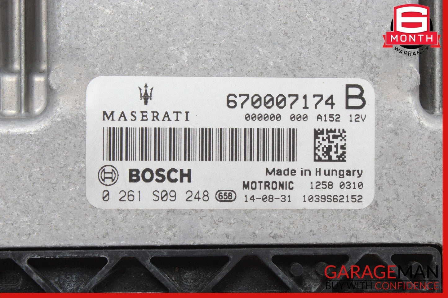 14-17 Maserati Ghibli M157 3.0L ECU ECM Engine Computer Control Module Unit