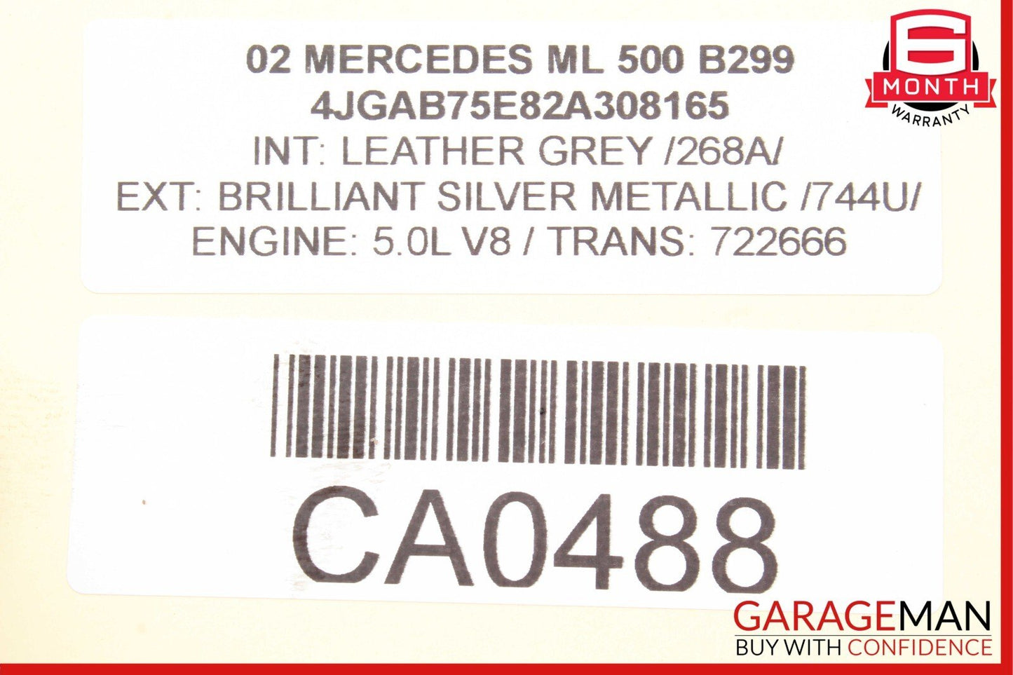 98-05 Mercedes W163 ML320 ML500 Front Right Door Window Regulator Motor Unit