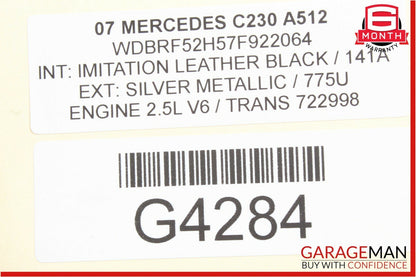 05-07 Mercedes W203 C230 C55 AMG Rear Left Side Exterior Door Handle Silver OEM