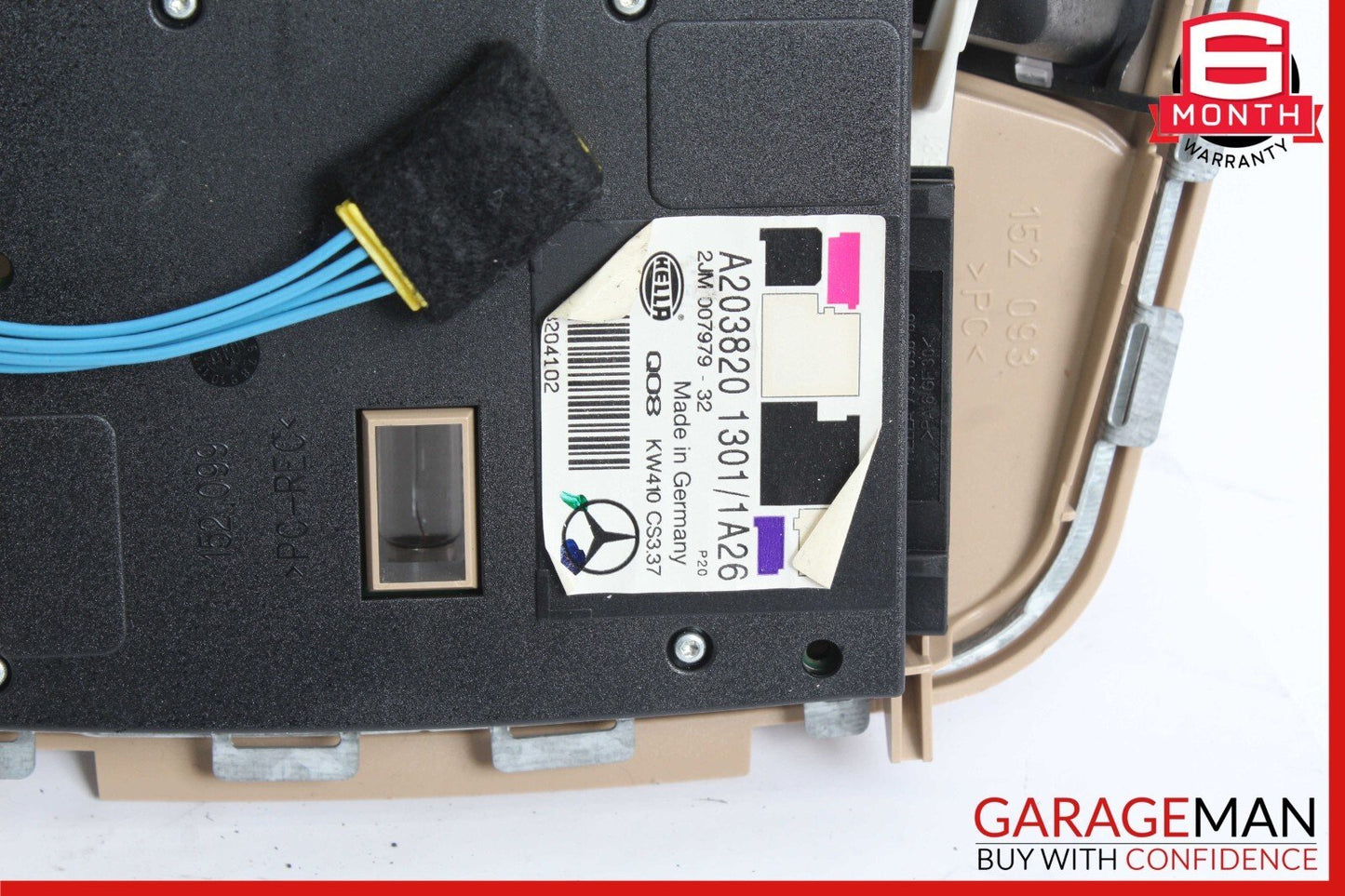 01-05 Mercedes W203 C230 C320 Front Upper Overhead Reading Dome Light Lamp Brown
