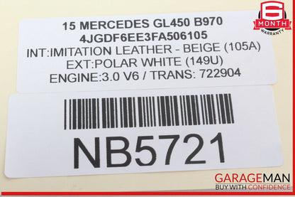 12-16 Mercedes X166 GL450 ML350 Rear Left Driver Side Exterior Door Handle OEM