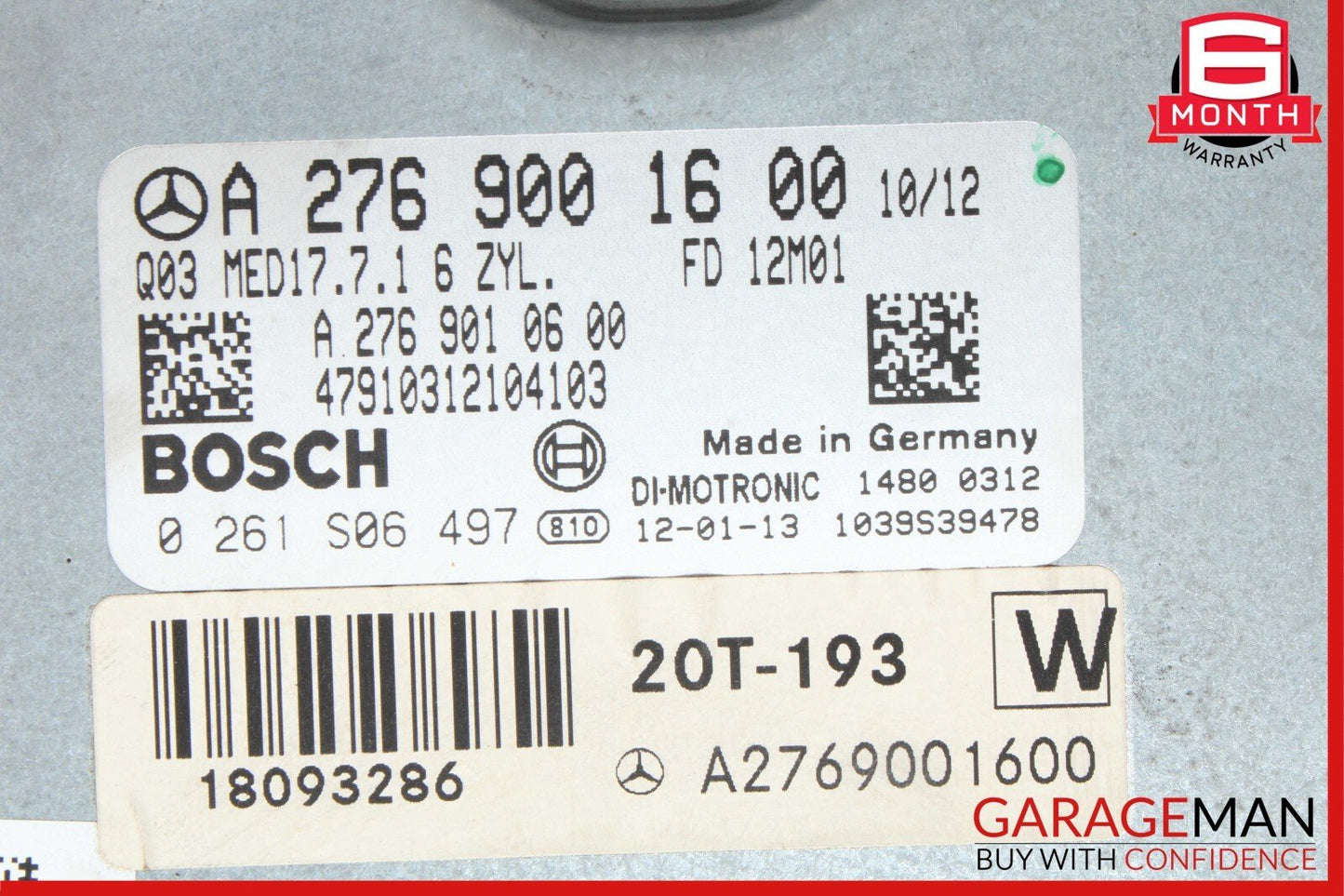 12-15 Mercedes W212 E350 C350 GLK350 ECU Engine Control Module Unit OEM