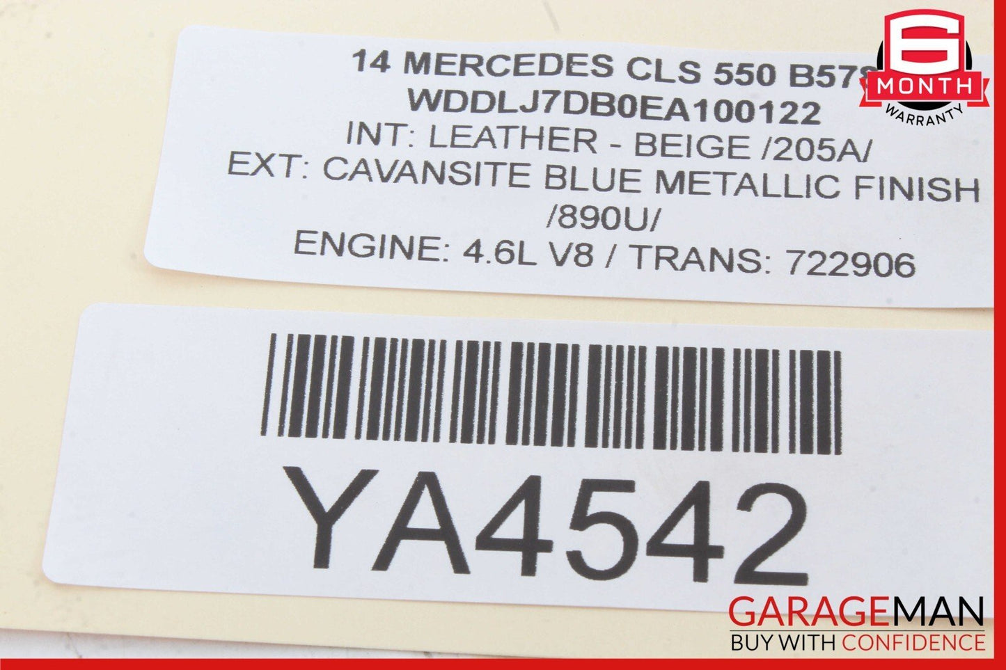 12-18 Mercedes W218 CLS550 Rear Seat Headrest Head Rest Left or Right Beige OEM