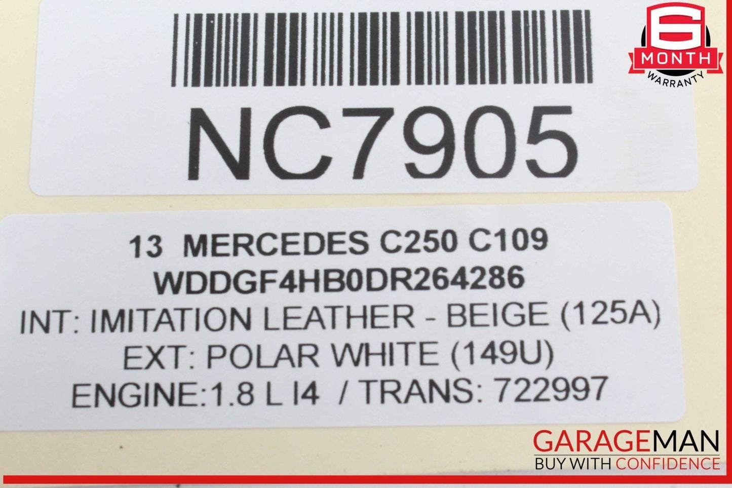 08-14 Mercedes W204 C250 C300 Rear Trunk Lid Tailgate Release Open Handle OEM
