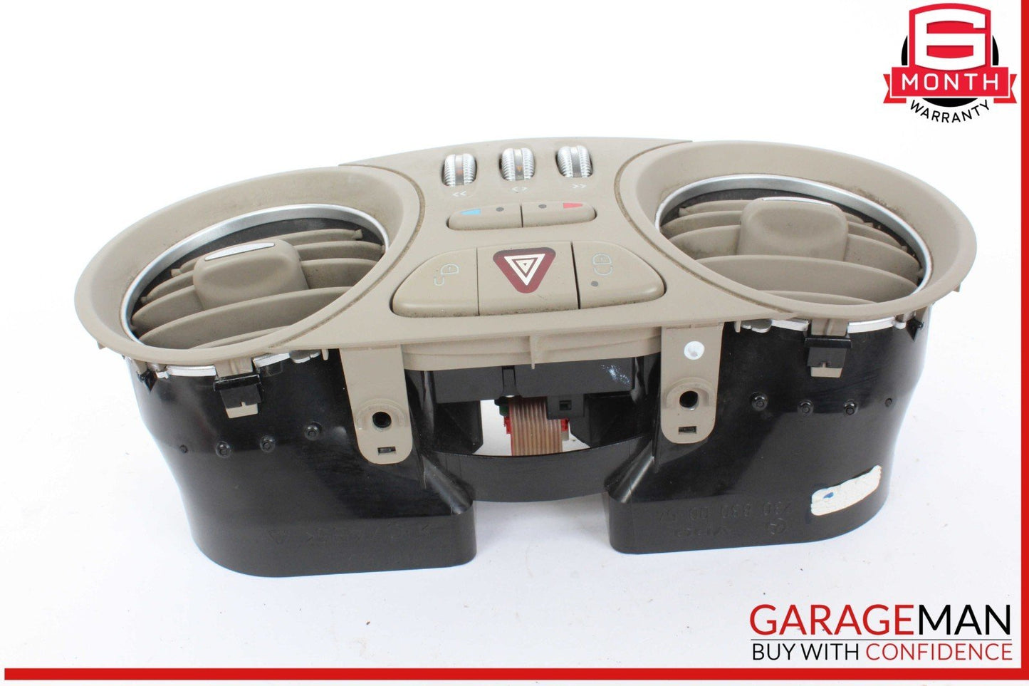 03-06 Mercedes R230 SL500 SL55 AMG Center Dashboard Hazard AC Air Vent Beige OEM