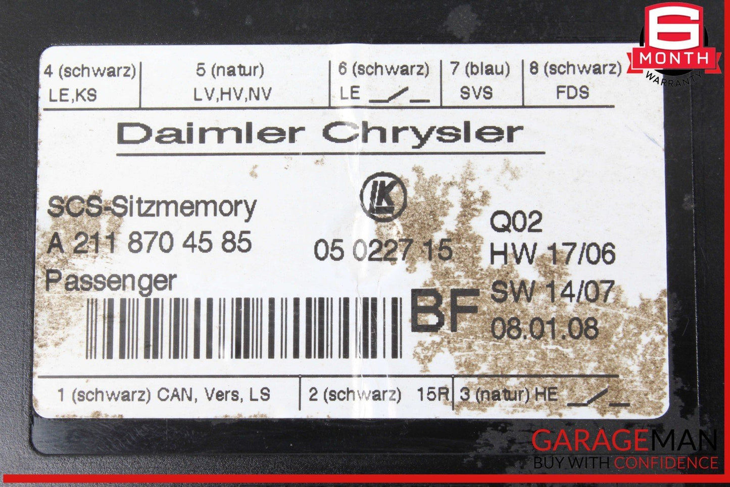 03-12 Mercedes X164 GL550 E550 ML350 Front Right Seat Control Module OEM