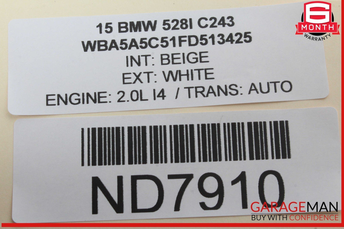 11-16 BMW 528i 535i 550i F10 Rear Parking Brake Control Module Unit 6863277 OEM