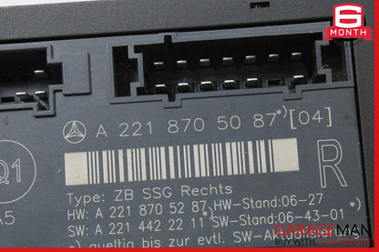 07-13 Mercedes W221 S550 S65 AMG Front Right Side Under Seat Control Module OEM