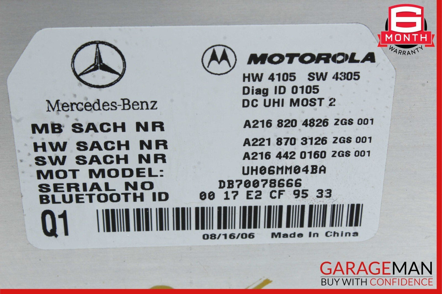 07-13 Mercedes W221 S550 CL550 Bluetooth Communication Controller Module OEM