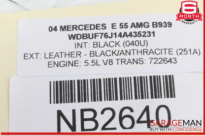 03-06 Mercedes W211 E55 AMG Center Console Control Switch Panel OEM