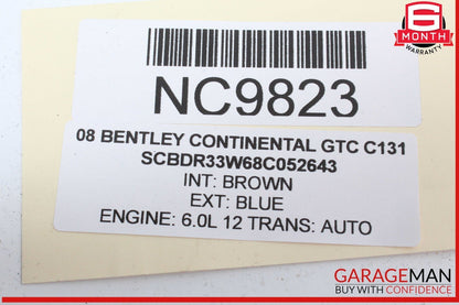03-12 Bentley Continental GTC Floor Shifter Gear Shift Selector Box 3W1713041E