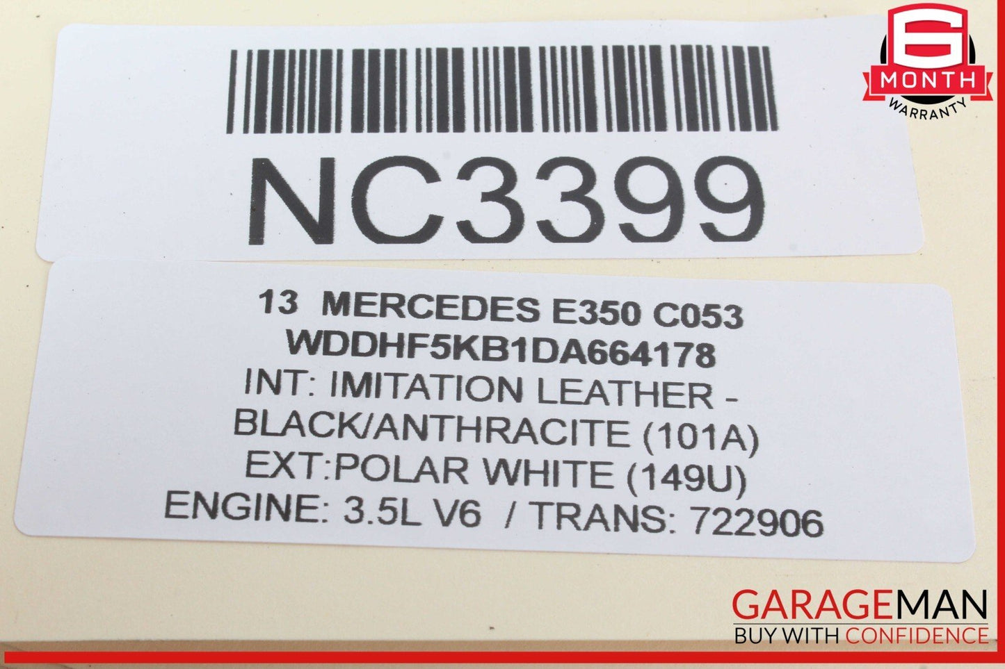 10-13 Mercedes W212 E350 E400 Rear Left Side Inner Tail Light Taillight Lamp