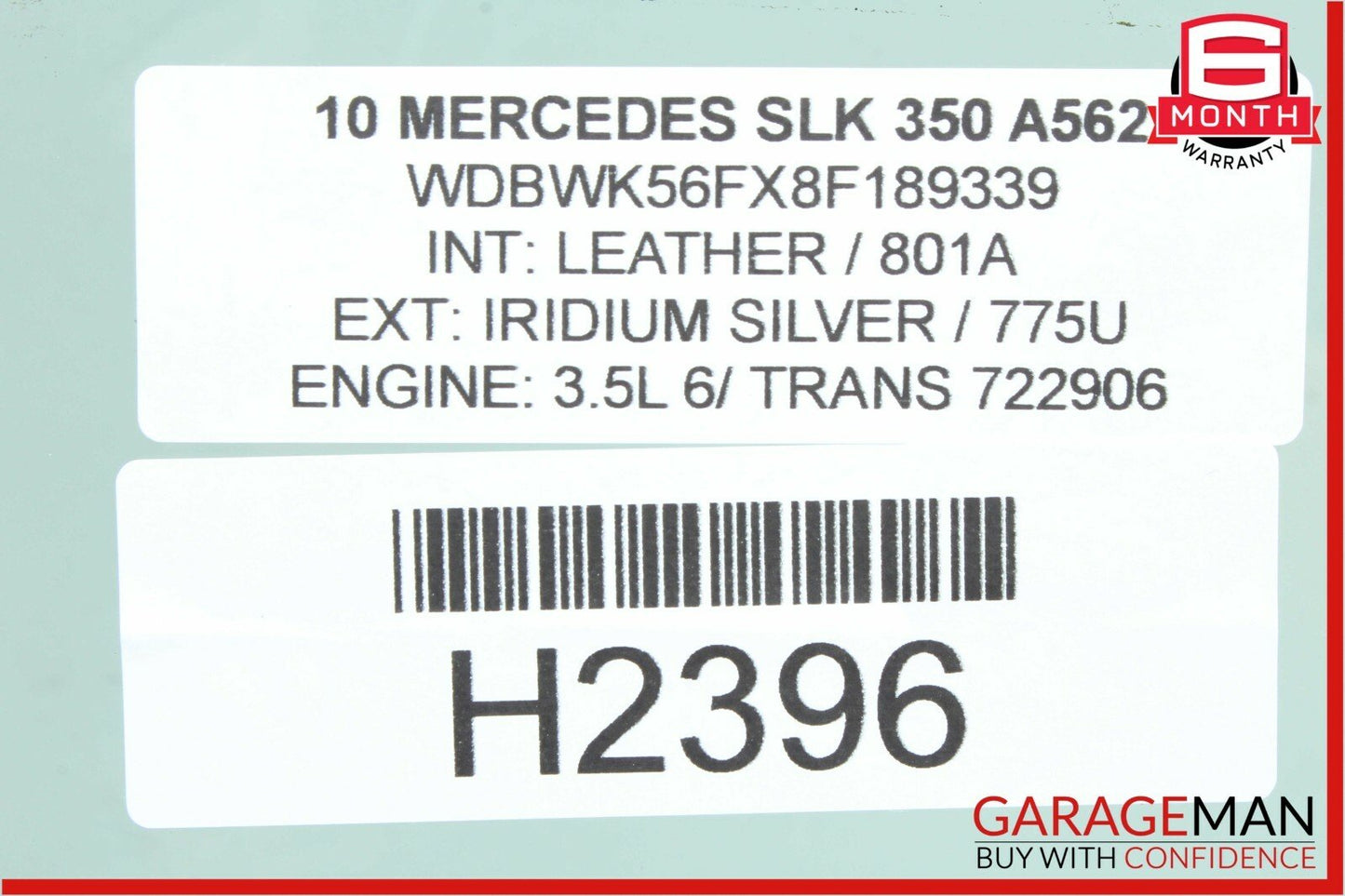 05-11 Mercedes R171 SLK350 Rear Left Driver Side Quarter Window Auto Glass OEM