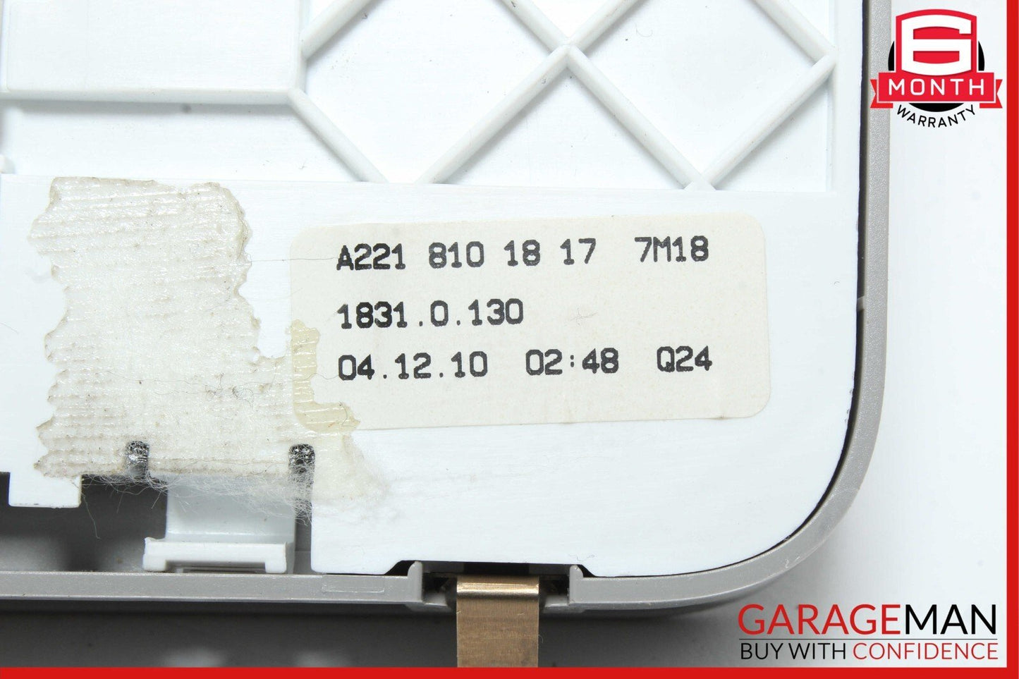 10-13 Mercedes W221 S550 Rear Left or Right Side Overhead Vanity Mirror Gray OEM