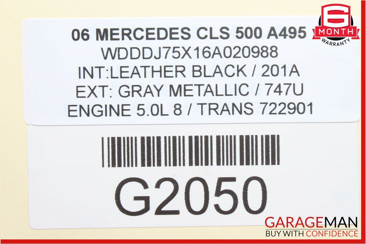 06-11 Mercedes W219 CLS500 Front Upper Overhead Dome Light Sunroof Switch Grey