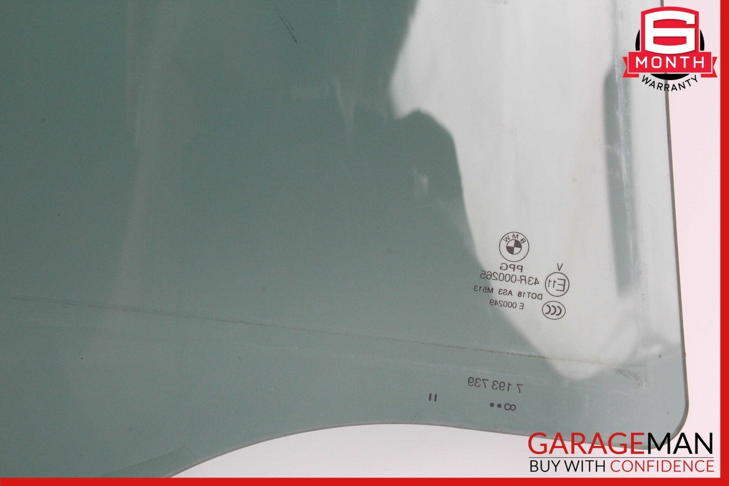 08-14 BMW X6 Rear Left Door Window Glass OEM