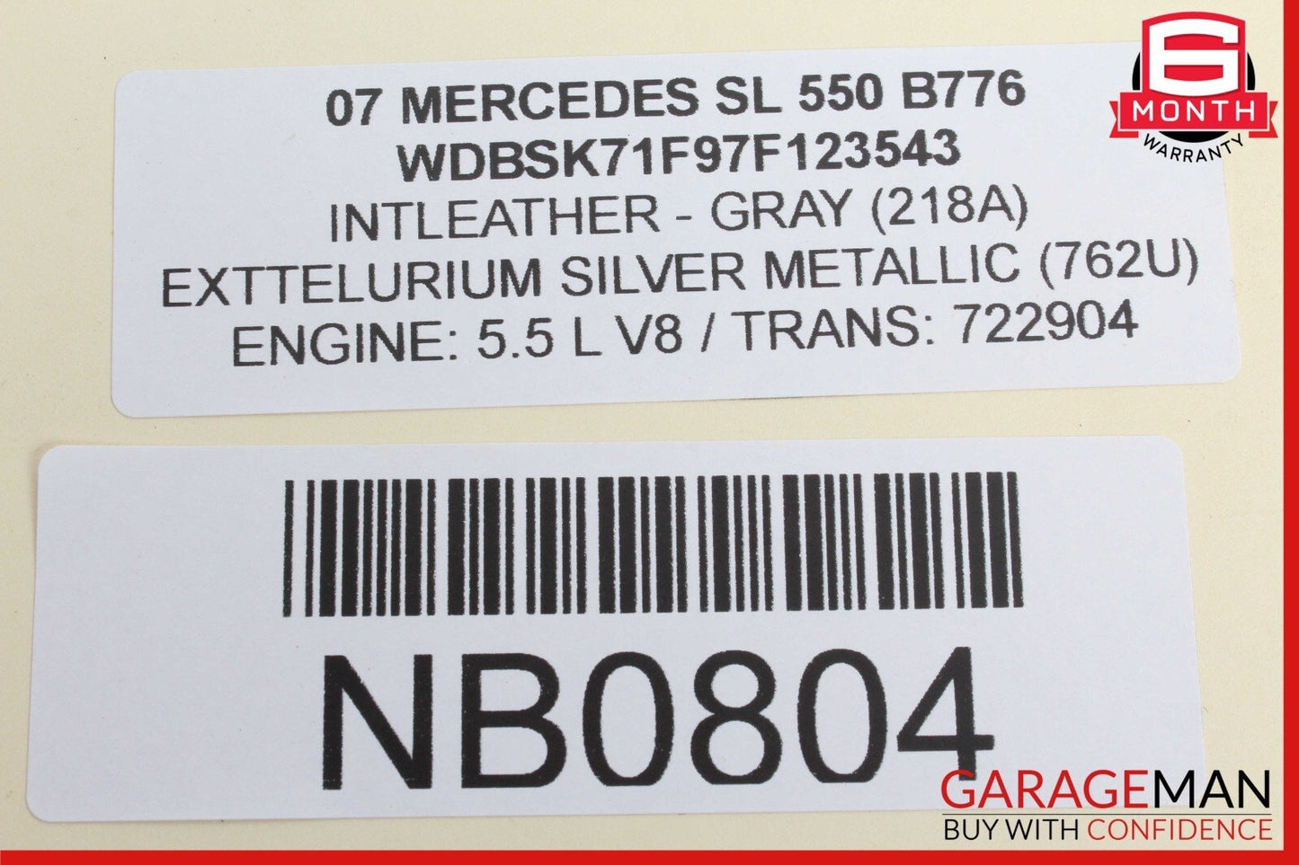 07-08 Mercedes R230 SL550 Steering Column Combination Switch Assembly OEM
