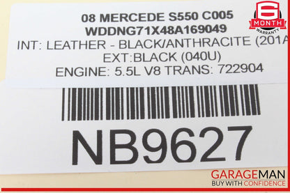 07-14 Mercedes W221 S550 S600 Ride Height ESP Parking Sensor Control Switch OEM