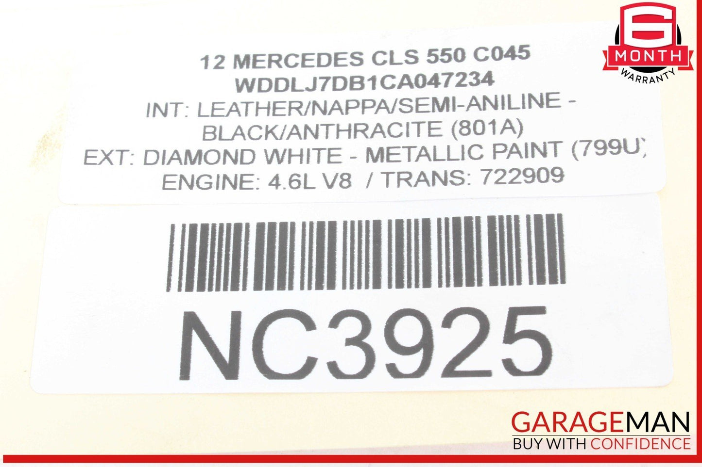 12-18 Mercedes W218 CLS550 Engine Motor Brake Vacuum Pump 2762300065 OEM