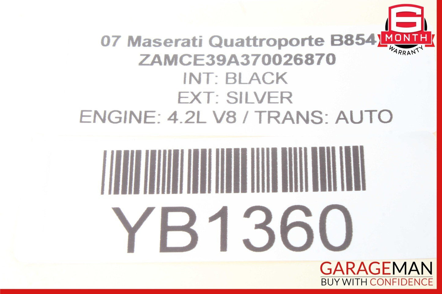 03-08 Maserati Quattroporte M139 Rear Center Seatbelt Seat Belt Retractor OEM