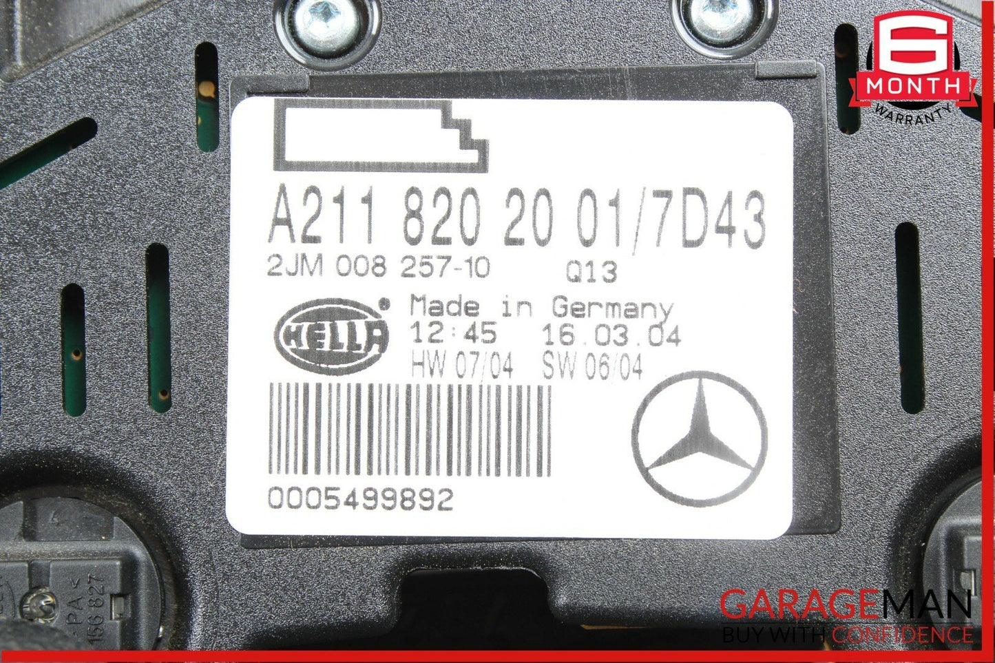 03-11 Mercedes W211 E55 AMG CLS500 Rear Interior Top Upper Dome Light Lamp Gray