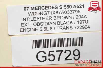 07-09 Mercedes W221 S550 Front Right Side Mirror Door Rear View Flintgray