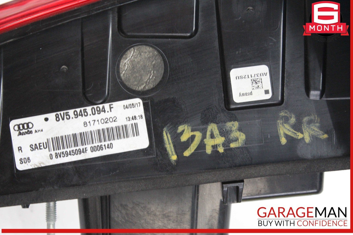 2017-2020 Audi A3 Rear Right Passenger Inner Tail Light Lamp 8V5945094F