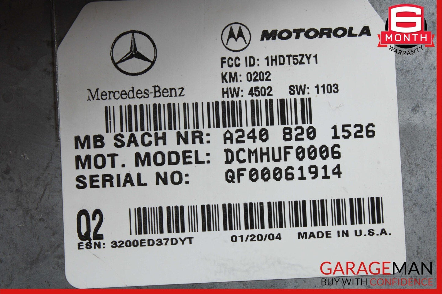 00-06 Mercedes W220 S430 E500 E55 CL55 AMG Voice Command Control Module Unit