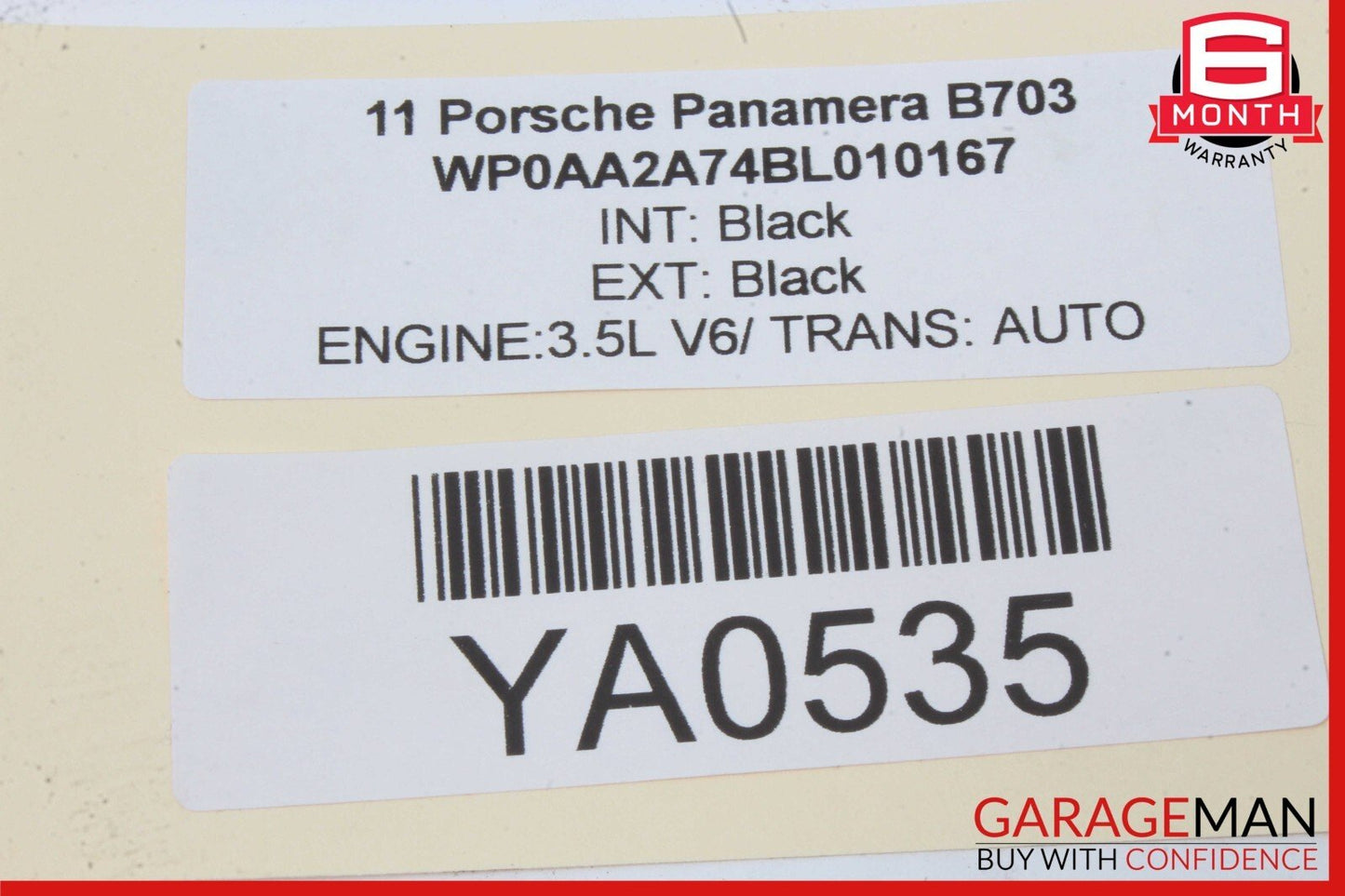 10-16 Porsche Panamera 970 Left Side Roof Curtain Airbag Air Bag 97080309101 OEM