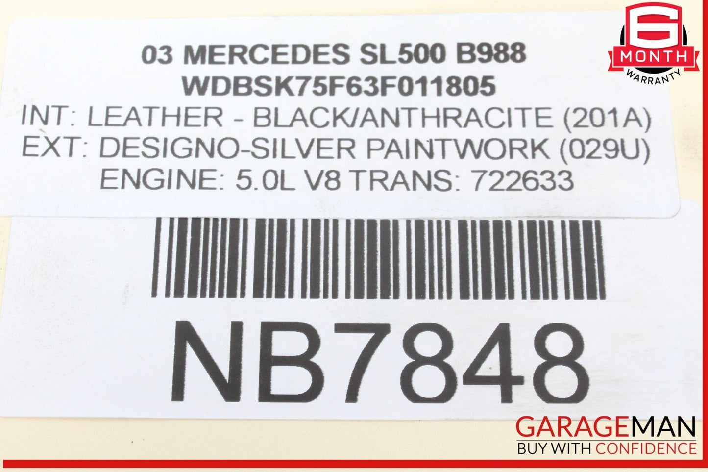 03-06 Mercedes R230 SL500 SL55 AC A/C Air Conditioning Compressor 0012300211 OEM