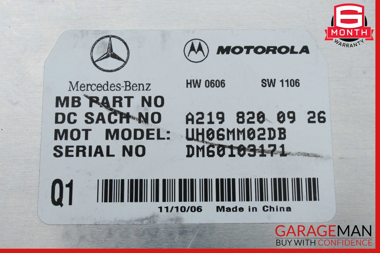 06-12 Mercedes X164 GL450 E350 Communication Control Module 2198200926 OEM
