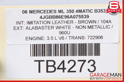 06-13 Mercedes ML350 GL350 R350 Lower Engine Motor Oil Pan