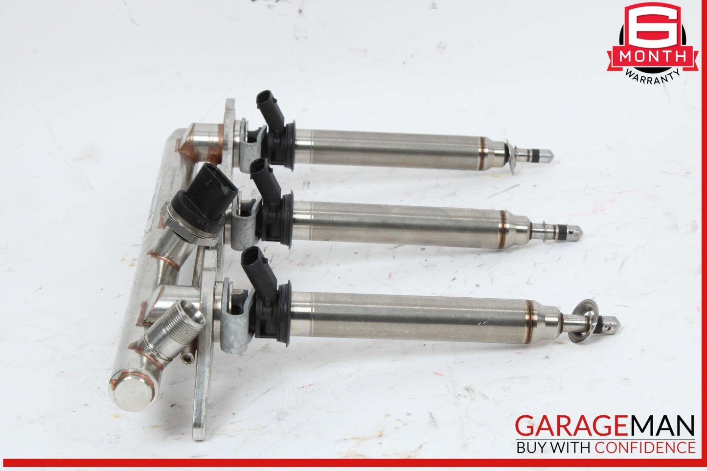 17-20 Mercedes R172 SLC43 AMG Left Side Fuel Injector Rail w/ Injectors OEM