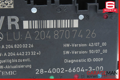 08-18 Mercedes W204 C300 C250 E400 Front Right Side Door Control Module OEM