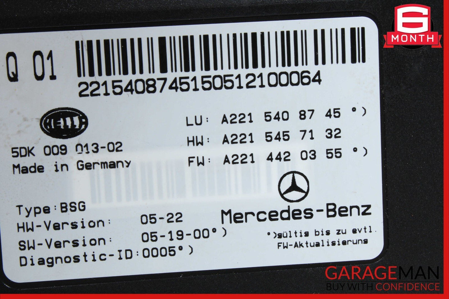 07-14 Mercedes W221 S550 CL550 Electric Power Supply Control Fuse Box Module OEM