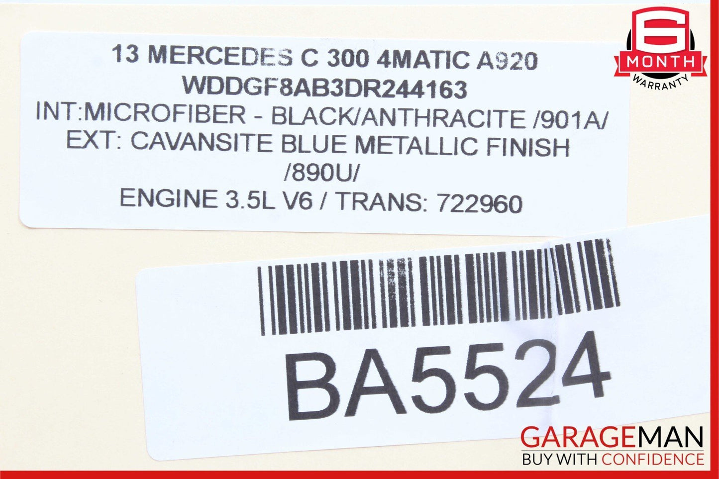 08-14 Mercedes W204 C300 C250 Rear Right Door Lock Latch Actuator OEM