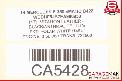 10-16 Mercedes W212 E350 E400 Front Left Door Panel Tweeter Speaker Cover Black