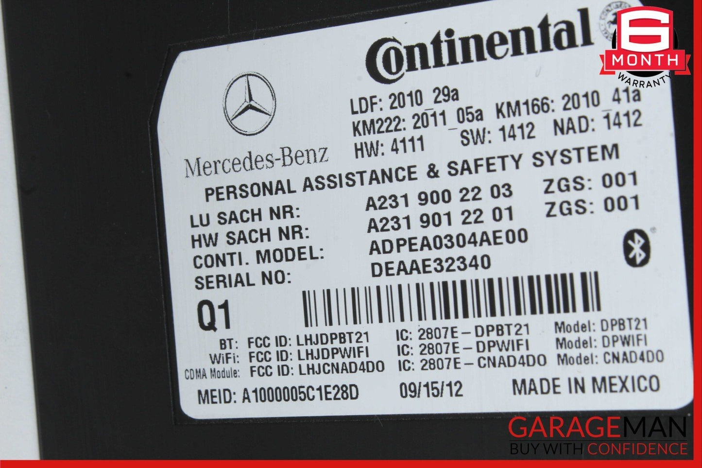 10-14 Mercedes R172 SLK250 C350 E400 Tele Aid Control Module 2319012201 OEM