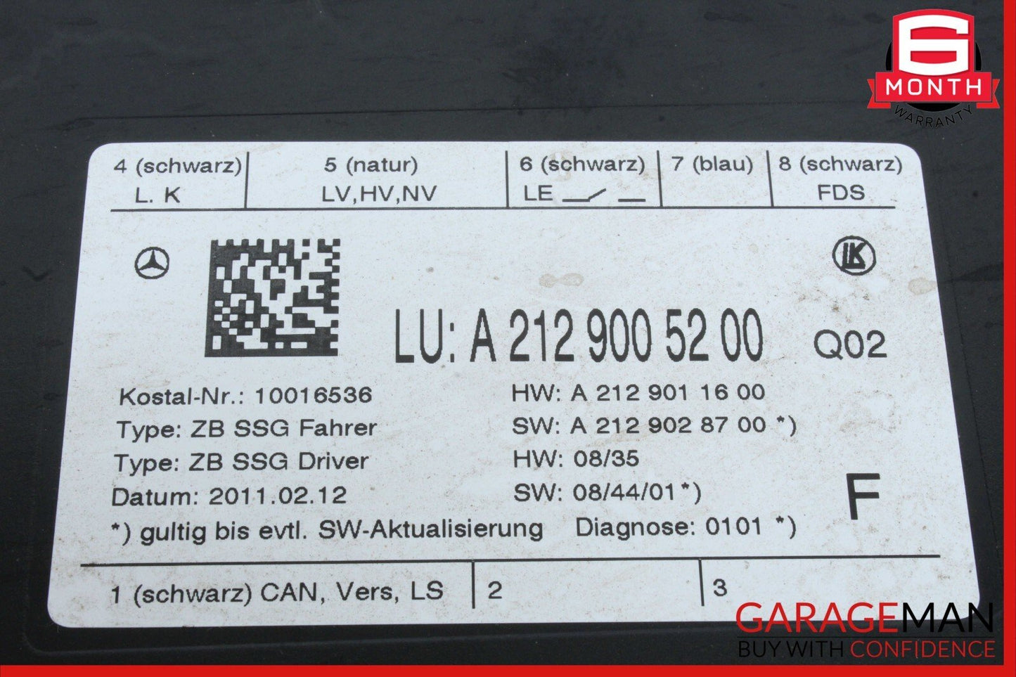 08-14 Mercedes W212 E350 CLS400 Front Left Seat Control Module 1729007500 OEM