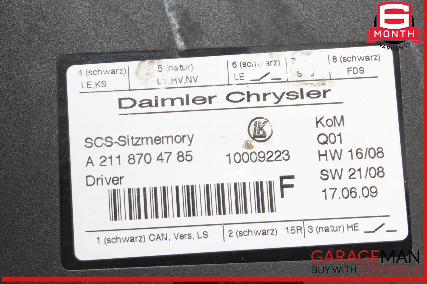 03-12 Mercedes X164 GL450 GL550 Front Left Side Seat Control Module Unit OEM