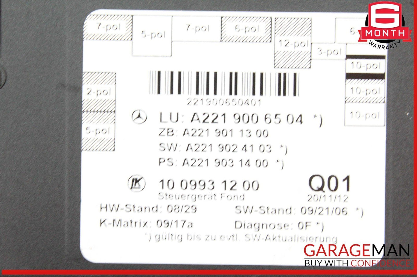 07-13 Mercedes W221 S550 Rear Right or Left Side Door Control Module Unit OEM