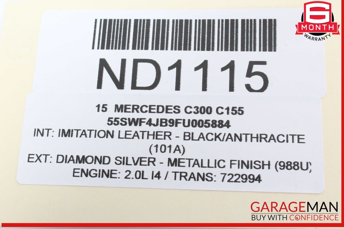 15-20 Mercedes W205 C300 Front Dashboard Inlet Air AC A/C Vent Grille OEM