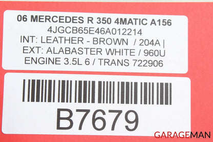 06-09 Mercedes W251 R320 R500 Rear Right Passenger Side Quarter Window Glass OEM