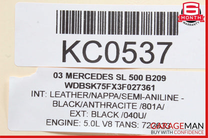 2003 Mercedes R230 SL500 Outboard Crossover With Tweeter-Level Control GTO8608C
