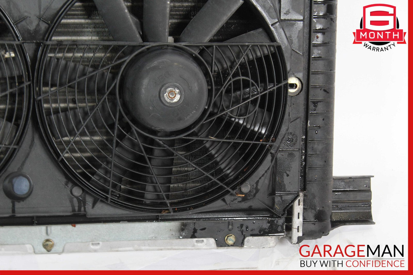 90-91 Mercedes R129 500SL Engine Water Cooling A/C Condenser Radiator w/ Fan OEM