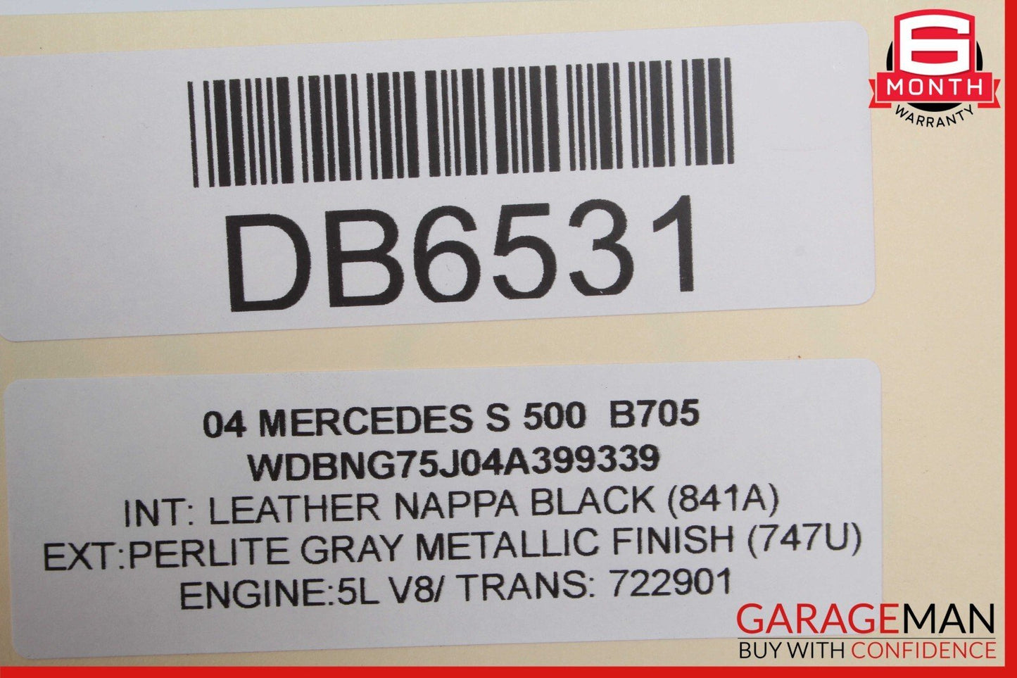 03-06 Mercedes W220 S500 S65 AMG Front Left Bottom Lower Seat Cushion Black OEM