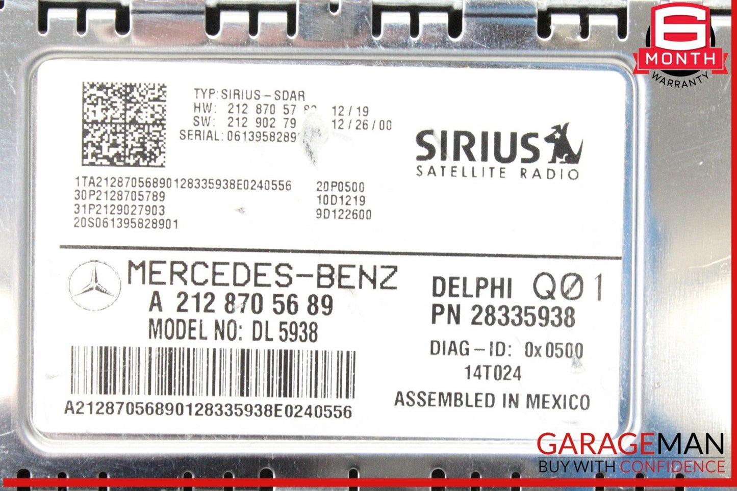 14-19 Mercedes X204 GLK350 4MATIC Sirius Satellite Radio Receiver 2128705689 OEM