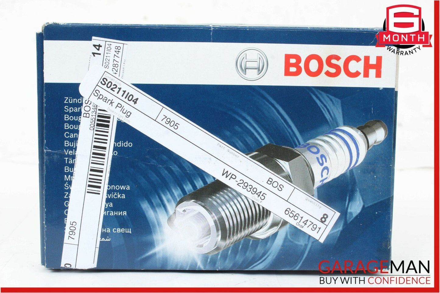 Genuine BOSCH Spark Plug Set of 8 Pc 0242229656